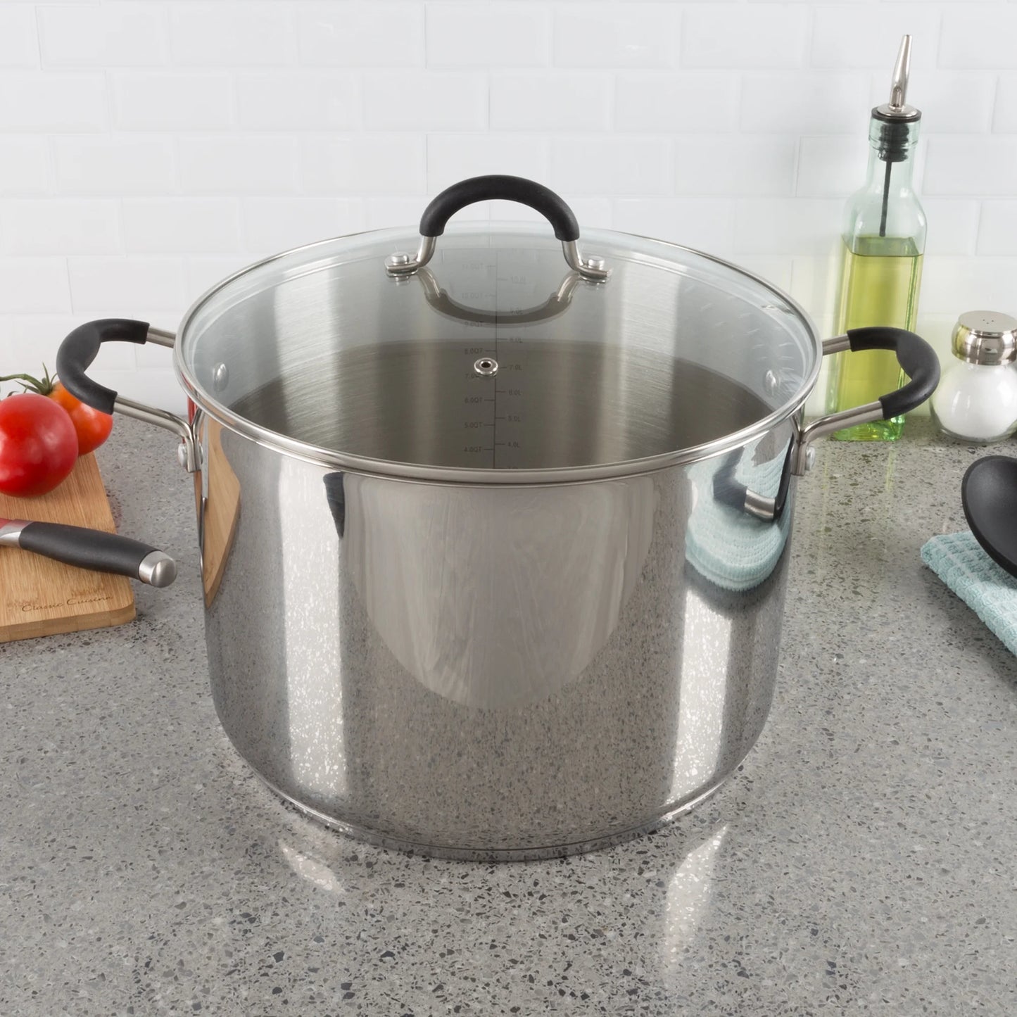 Large Stock Pot-Stainless Steel Pot with Lid-Compatible with Electric, Gas, Induction or Gas Cooktops-12-Quart Capacity Cookware by