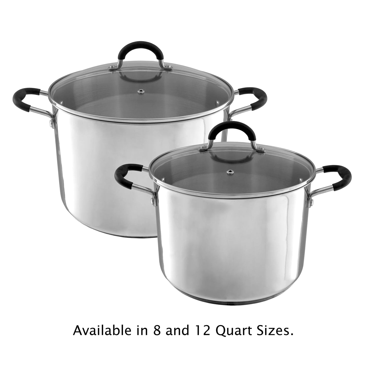 Large Stock Pot-Stainless Steel Pot with Lid-Compatible with Electric, Gas, Induction or Gas Cooktops-12-Quart Capacity Cookware by