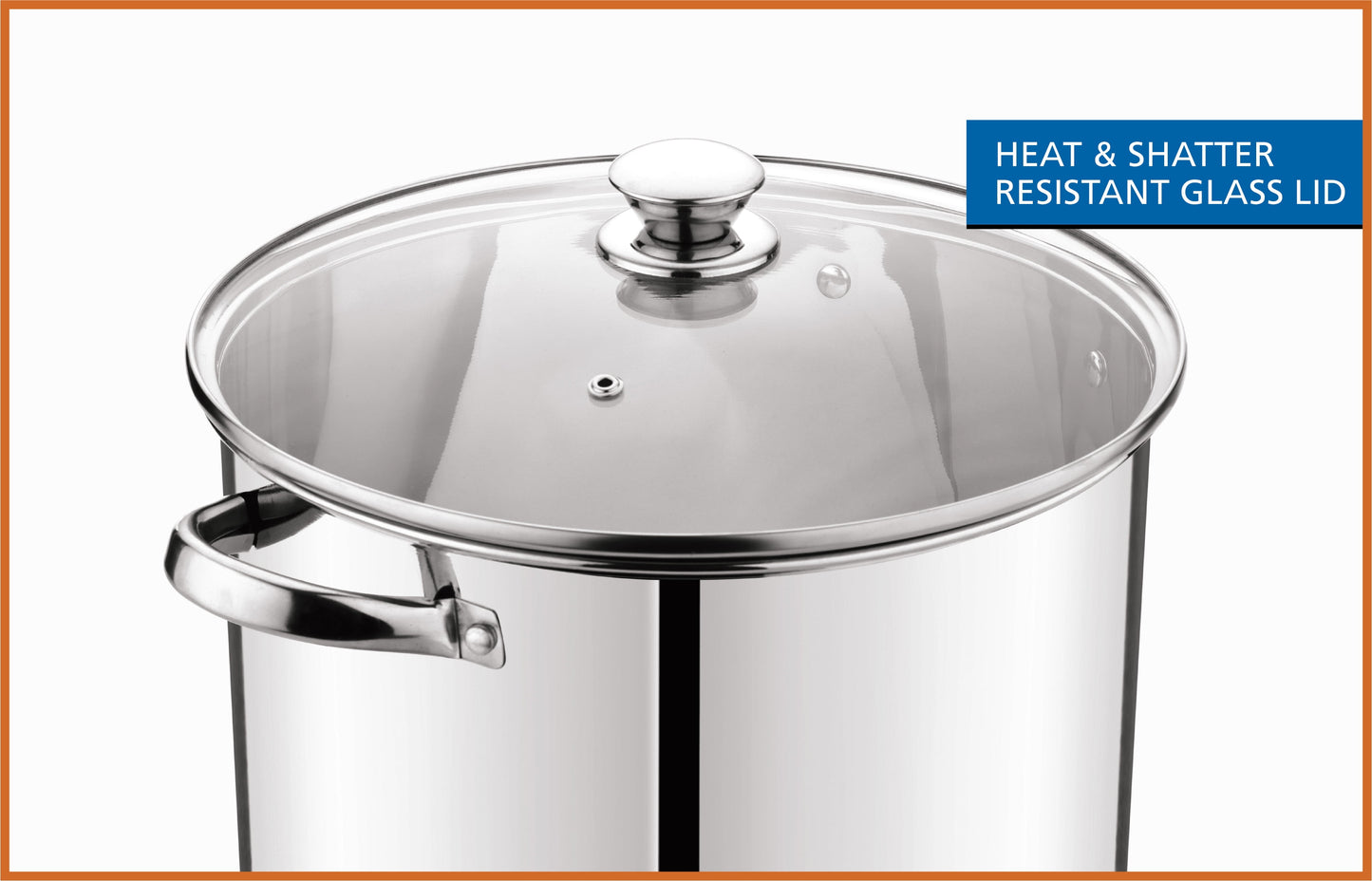 Stainless Steel 20-Quart Stock Pot with Glass Lid