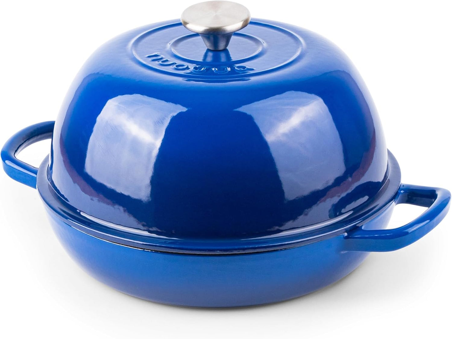 Enamelled Cast Iron Dutch Oven Pot – Dutch Oven for Sourdough Bread Baking – Cast Iron Bread Pot – Dark Blue, 6 Quarts, 26Cm – by