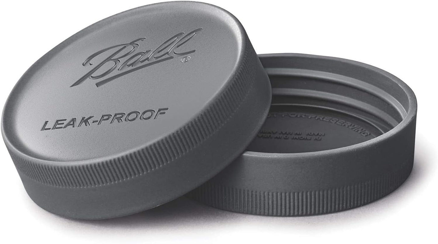 Leak-Proof Plastic Lids for Glass Mason Jars, Used for Canning, Pickling, Juice, Jam, Jelly (Regular, 6 Count (Pack of 1))
