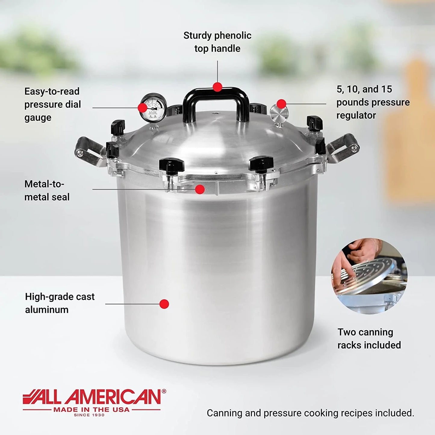 Canner Pressure Cooker, 10.5 Qt., Silver
