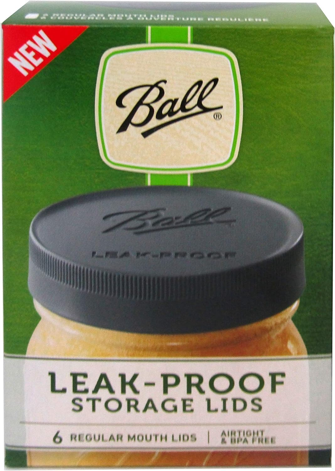 Leak-Proof Plastic Lids for Glass Mason Jars, Used for Canning, Pickling, Juice, Jam, Jelly (Regular, 6 Count (Pack of 1))