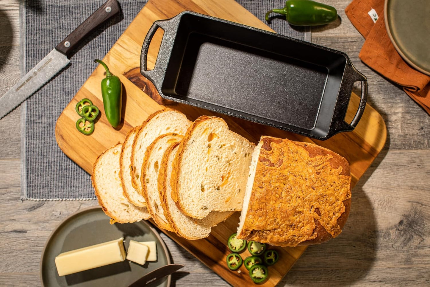10 Inch Pre-Seasoned Cast Iron Loaf Pan - Dual Handles - Unparalleled Heat Retention for Consistent, Even Baking - Black