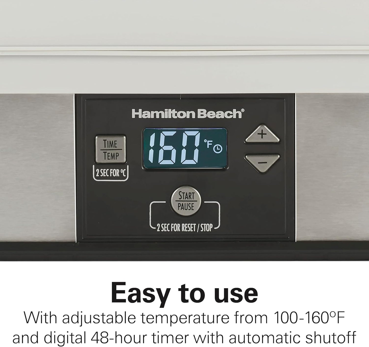 Digital Food Dehydrator for Fruit and Jerky, Vegetables and More, 5 Trays, Adjustable Temperature, 48 Hour Timer + Auto Shutoff, Grey (32100A)