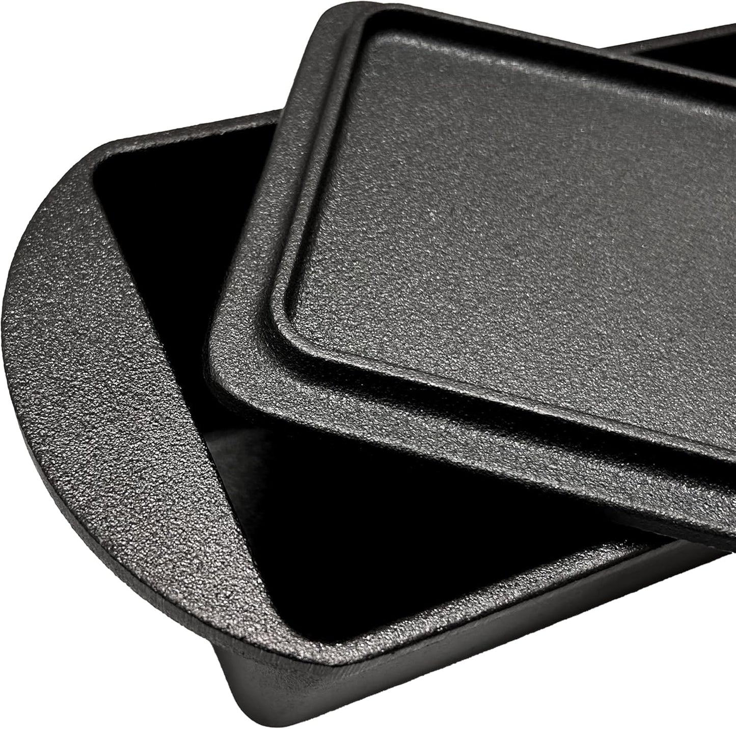 Rectangular Cast Iron Bread Loaf Pan, Heavy Duty 11X4.75X4,25" (14" L/Handles) with Lid (BLP137U)