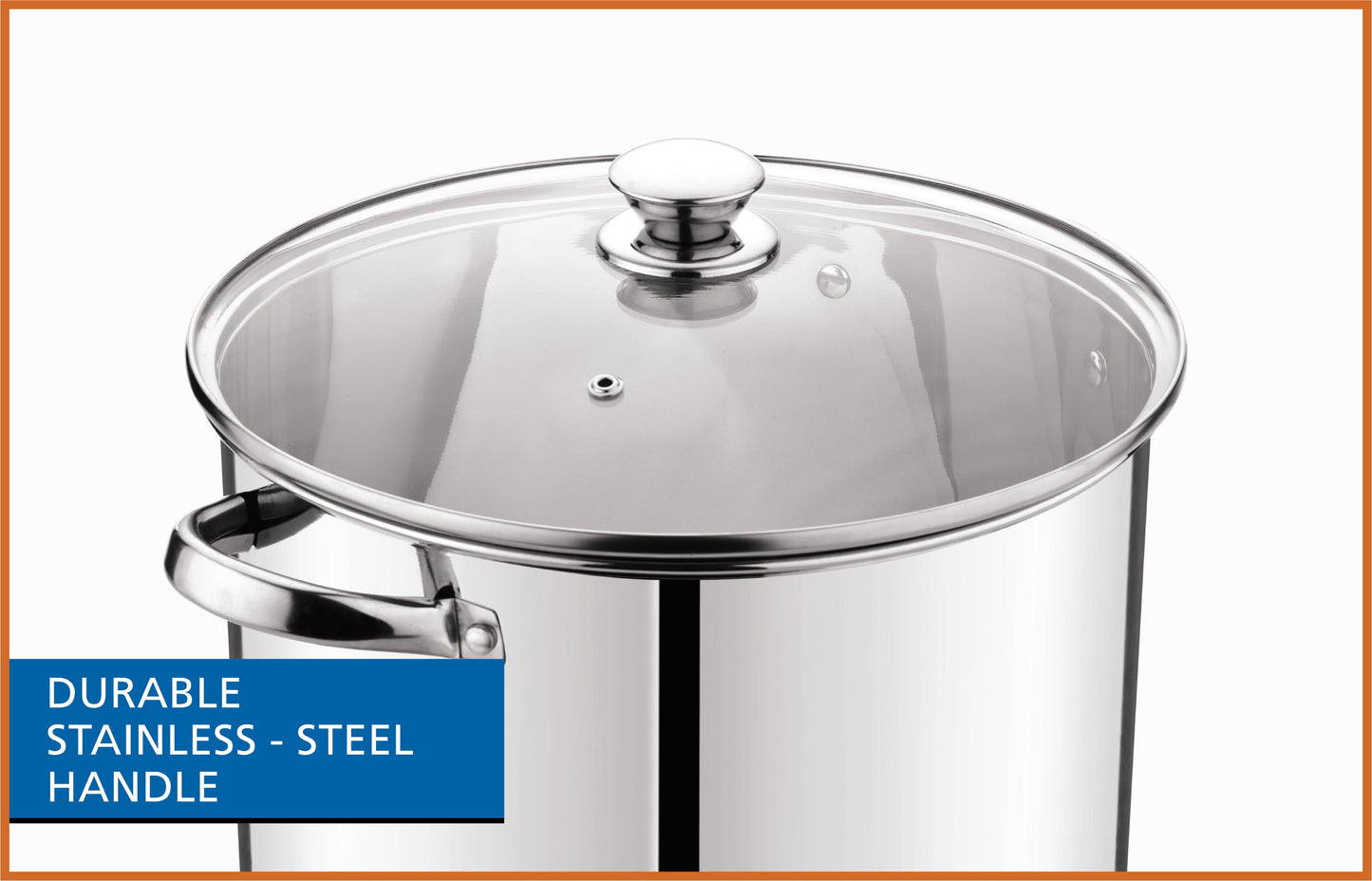 Stainless Steel 20-Quart Stock Pot with Glass Lid