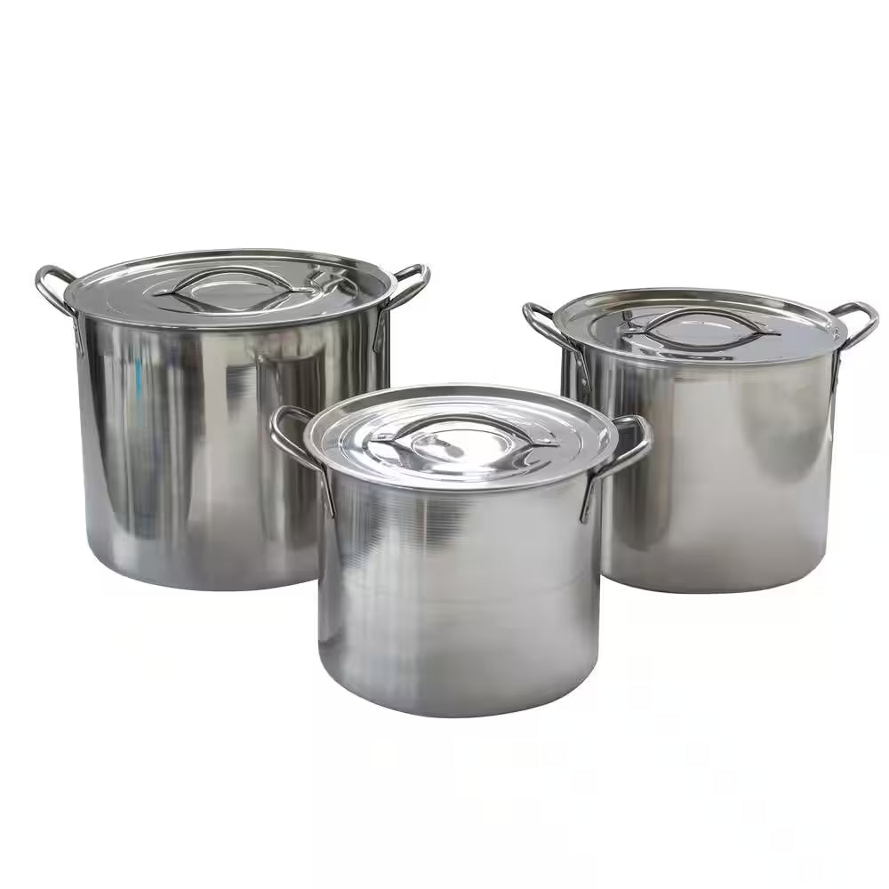 3-Piece Stainless Steel Stock Pot Set
