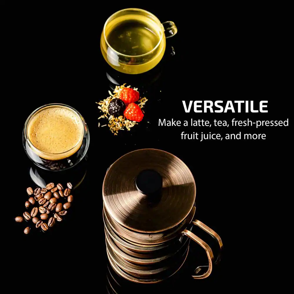 French Press Coffee Maker, Stainless Steel Filter- Spiral Copper Camping Hot Coffee Press and Tea Maker,34 Ounce, FSW34C