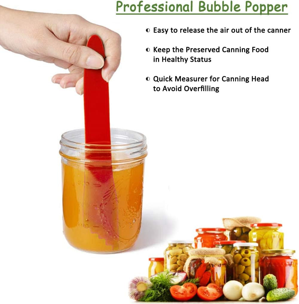 2 Pack Bubble Popper Canning Kits, Manual Canning Supplies Bubble Remover & Measurer, Stainless Steel Can Opener