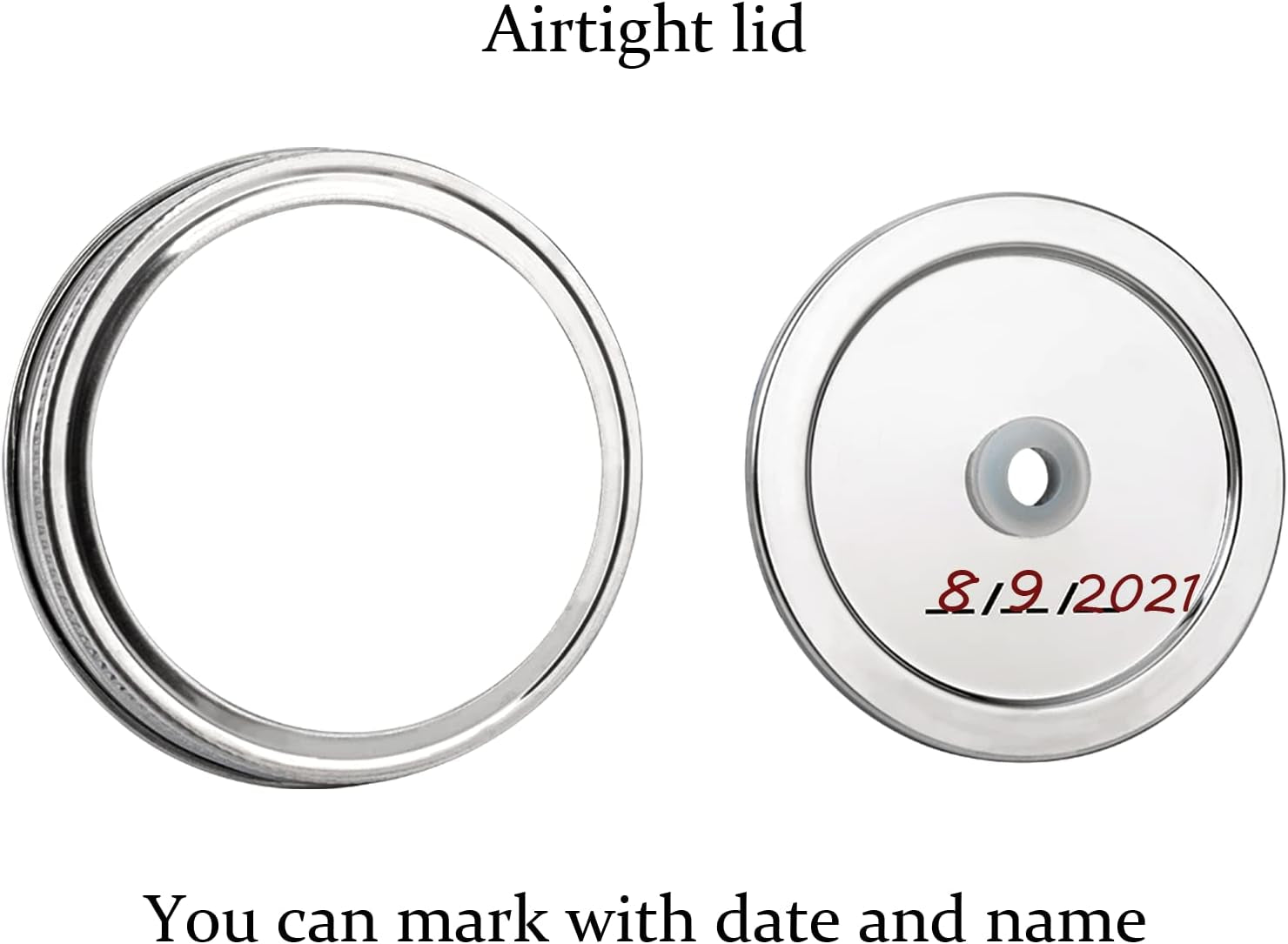 Fermentation Kit, Stainless Steel Fermenting Lids for Wide Mouth Mason Jars (NO Jars)