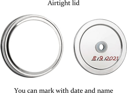 Fermentation Kit, Stainless Steel Fermenting Lids for Wide Mouth Mason Jars (NO Jars)