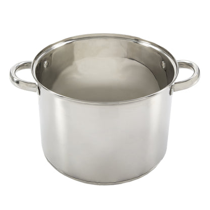 Pure Intentions Stainless Steel Stock Pot with Lid, 8 Quart, Polished