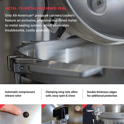 All 1930 Pressure Cooker/Canner 15.5 Quart - Silver 915 - Metal-To-Metal Sealing System Suitable for Gas or Electric Stoves
