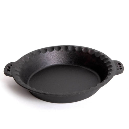 Extra Deep Pie Pan, Pre-Seasoned Cast Iron Bakeware with Crimped Edges and Handles, 10.25 Inches
