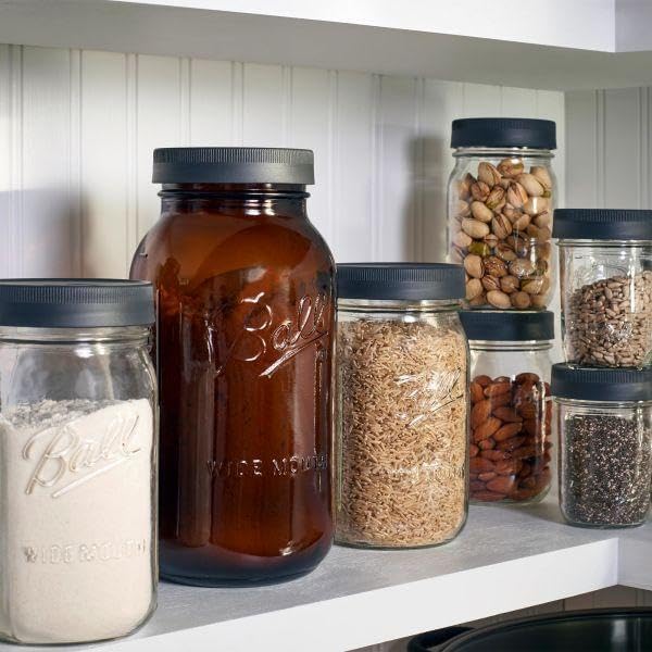 Leak-Proof Plastic Lids for Glass Mason Jars, Used for Canning, Pickling, Juice, Jam, Jelly (Regular, 6 Count (Pack of 1))