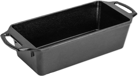 10 Inch Pre-Seasoned Cast Iron Loaf Pan - Dual Handles - Unparalleled Heat Retention for Consistent, Even Baking - Black