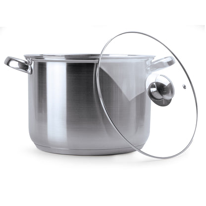 Pure Intentions Stainless Steel Stock Pot with Lid, 8 Quart, Polished