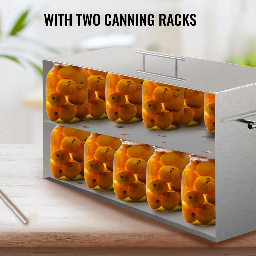 Water Bath Canner 15 Qt. Stove Top Canner Pot Boiling Water Canners with 2 Canning Racks 304 Food Grade Stainless Steel