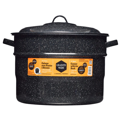 (2 Pack)  21.5 Quart Water Bath Canner, Large Enamel Canning Pot with Rack, Canning Supplies for Jam, Salsa and Pickles