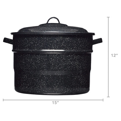 (2 Pack)  21.5 Quart Water Bath Canner, Large Enamel Canning Pot with Rack, Canning Supplies for Jam, Salsa and Pickles