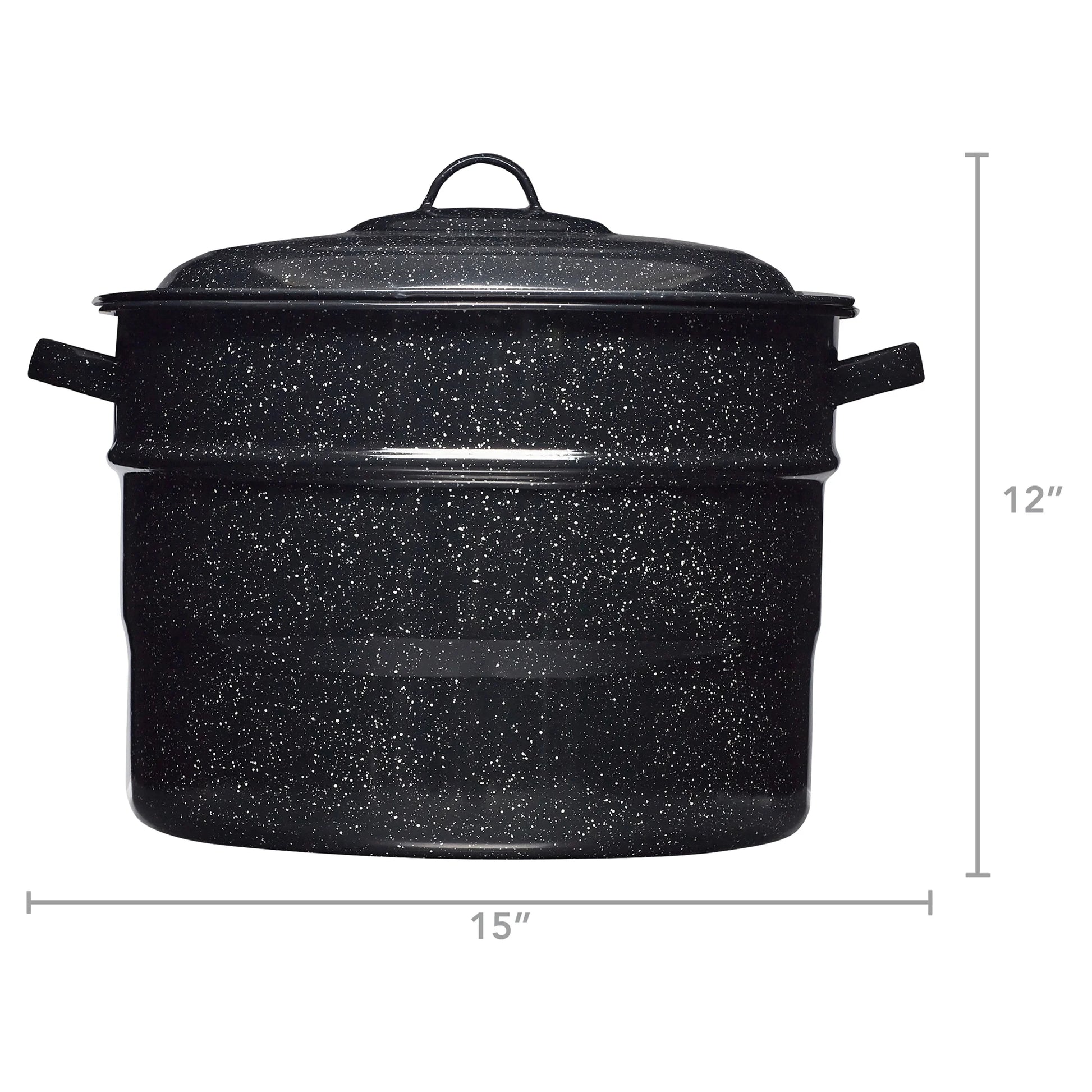 Granite Ware 21.5 Quart Water Bath Canner, Large Enamel Canning Pot with Rack, Canning Supplies for Jam, Salsa and Pickles