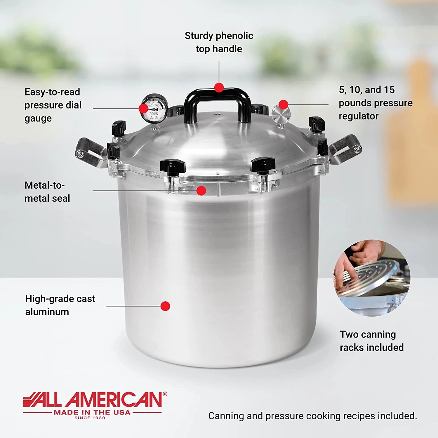 Canner Pressure Cooker, 10.5 Qt., Silver