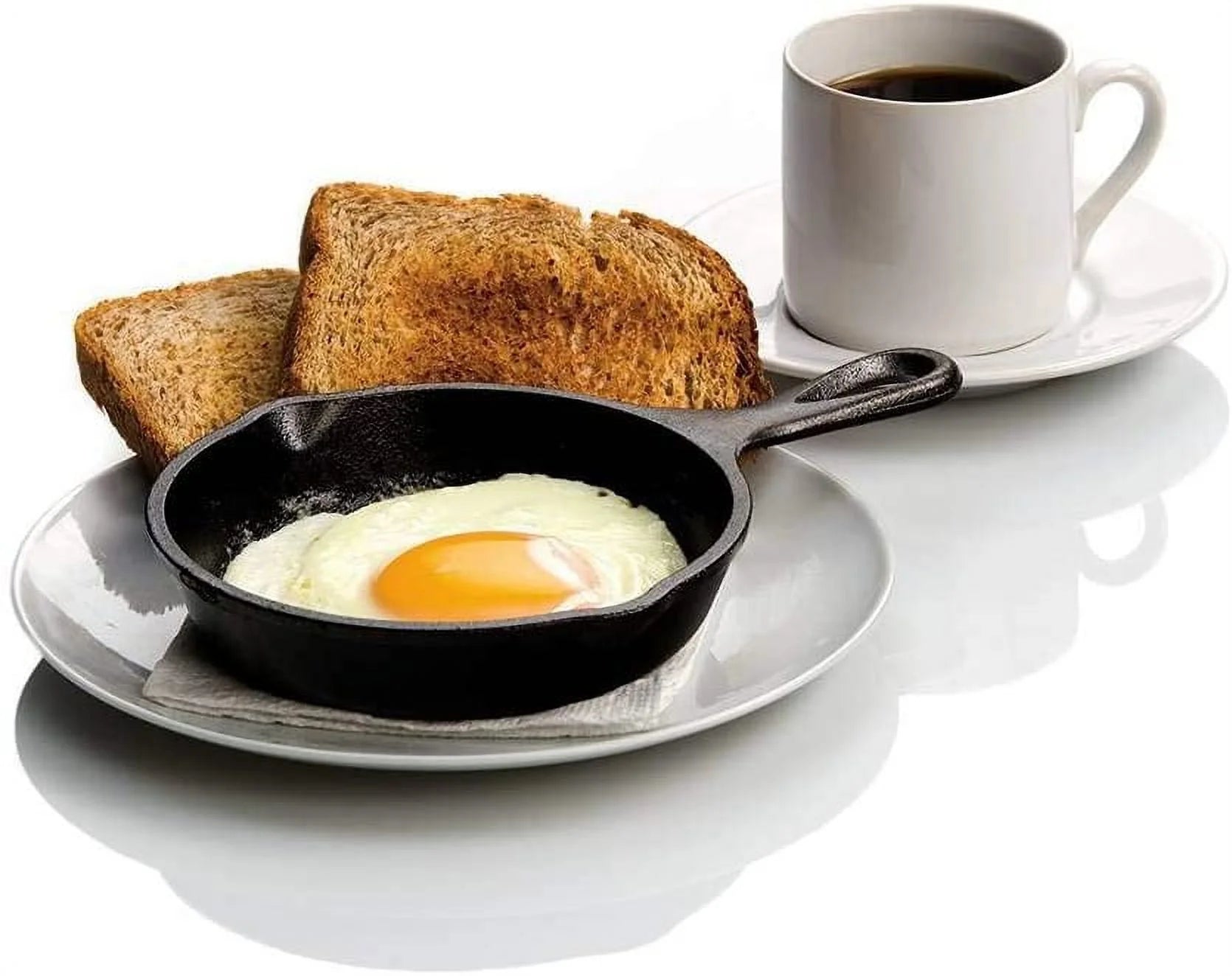 (2 Pack)  Seasoned Cast Iron 5 Inch Skillet