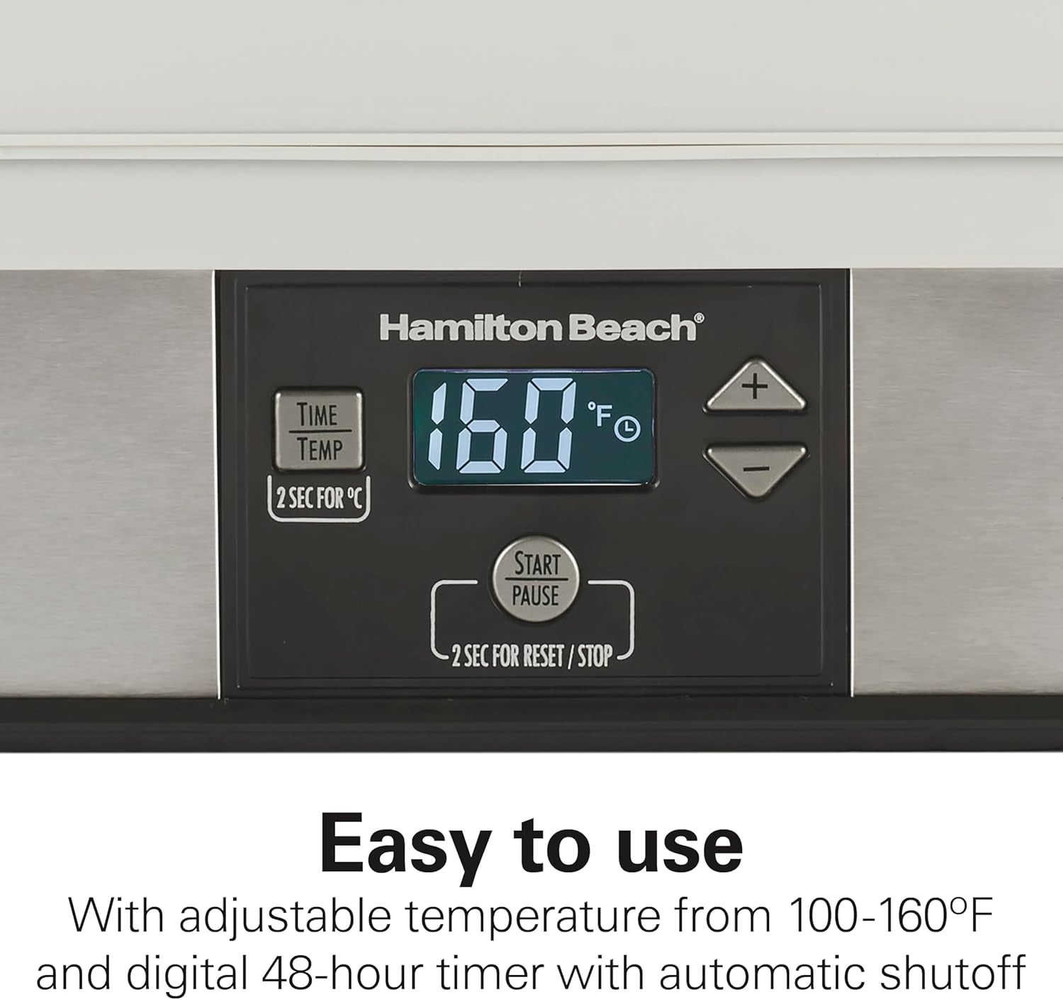 Digital Food Dehydrator for Fruit and Jerky, Vegetables and More, 5 Trays, Adjustable Temperature, 48 Hour Timer + Auto Shutoff, Grey (32100A)