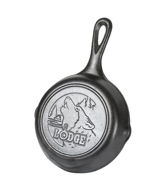 Wildlife 6.5" Cast Iron Skillet Wolf Scene,