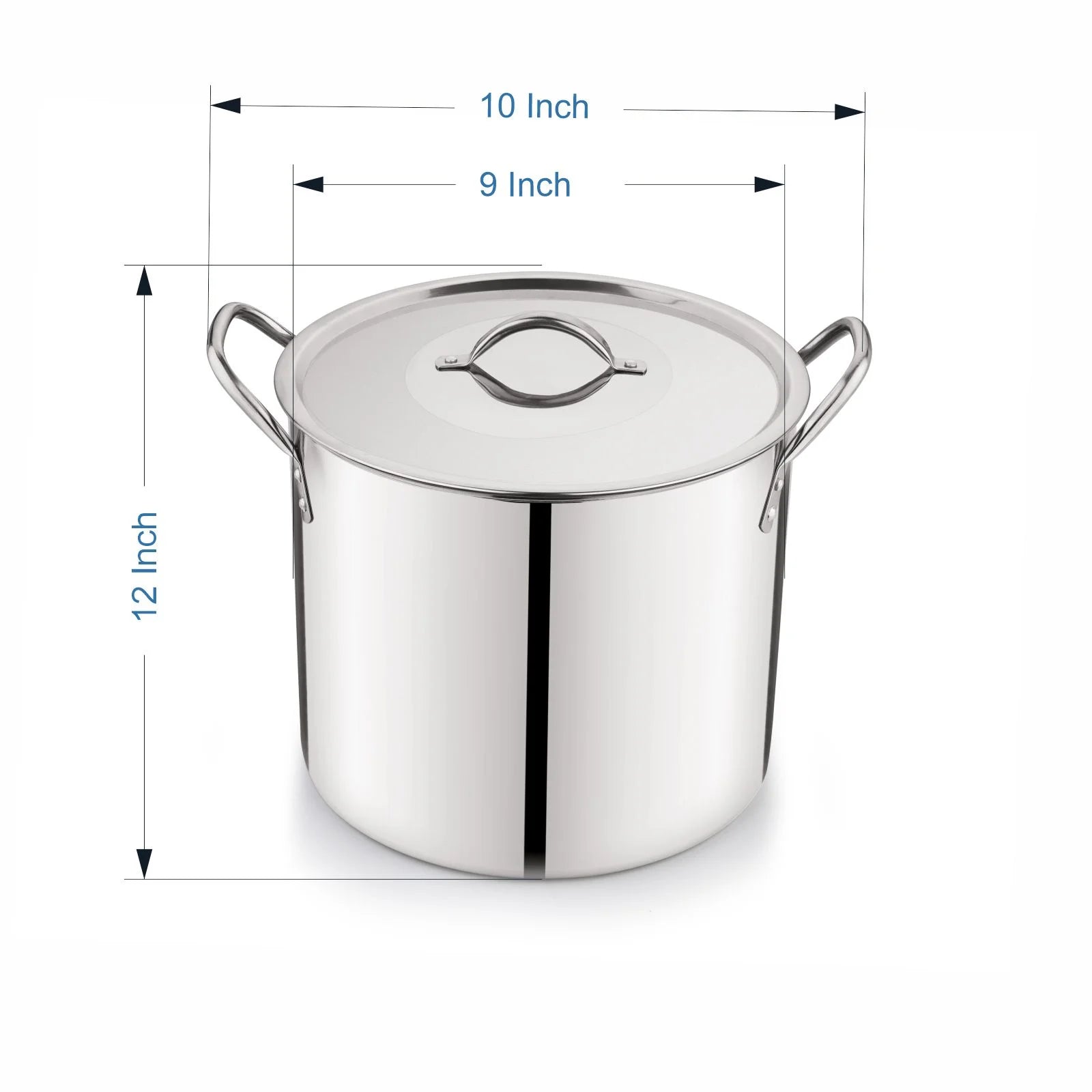 12 Quart Stainless Steel Stock Pot, Silver