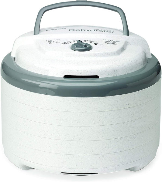 FD-75A Snackmaster Pro Food Dehydrator, for Snacks, Fruit, Beef Jerky, Gray