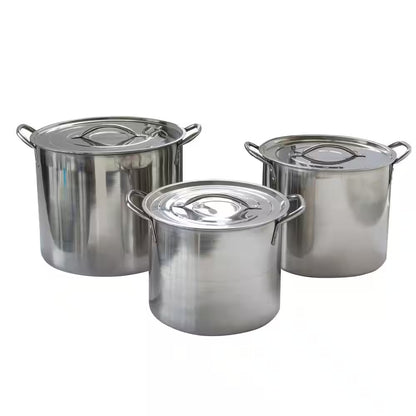 3-Piece Stainless Steel Stock Pot Set