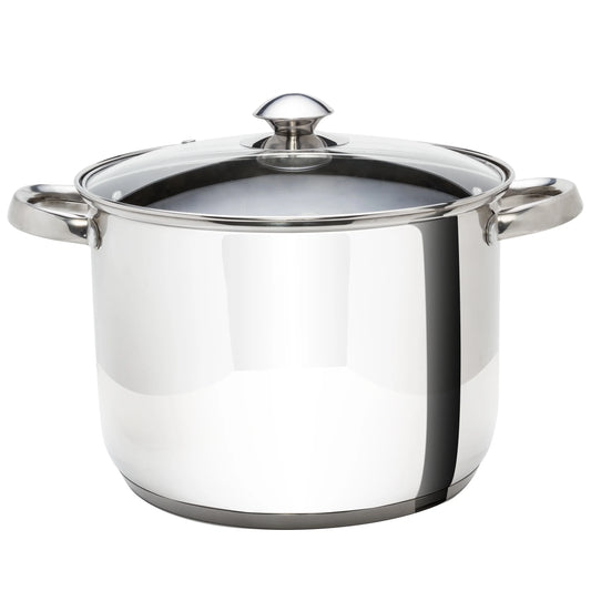 Pure Intentions Stainless Steel Stock Pot with Lid, 8 Quart, Polished