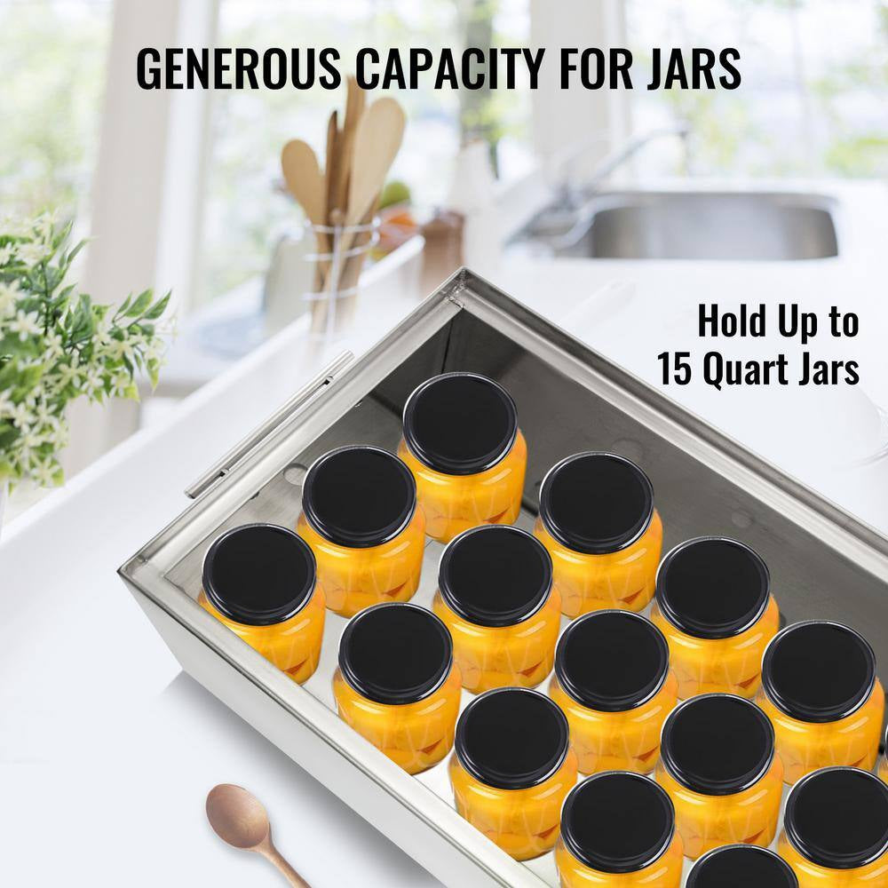 Water Bath Canner 15 Qt. Stove Top Canner Pot Boiling Water Canners with 2 Canning Racks 304 Food Grade Stainless Steel