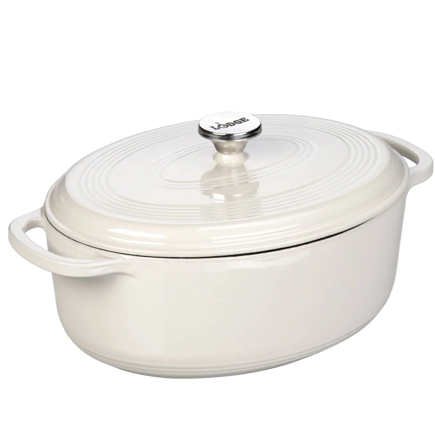 Cast Iron 7 Quart Enameled Cast Iron Oval Dutch Oven Oyster
