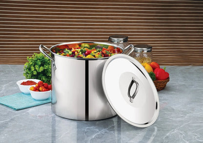 12 Quart Stainless Steel Stock Pot, Silver