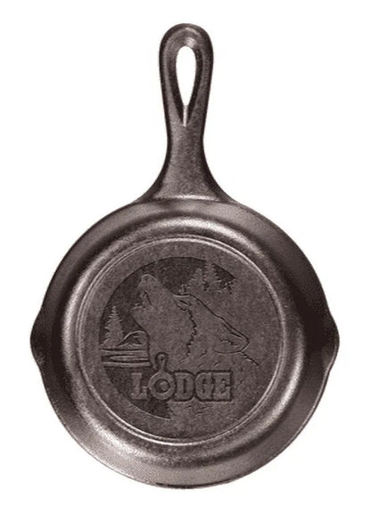 Wildlife 6.5" Cast Iron Skillet Wolf Scene,