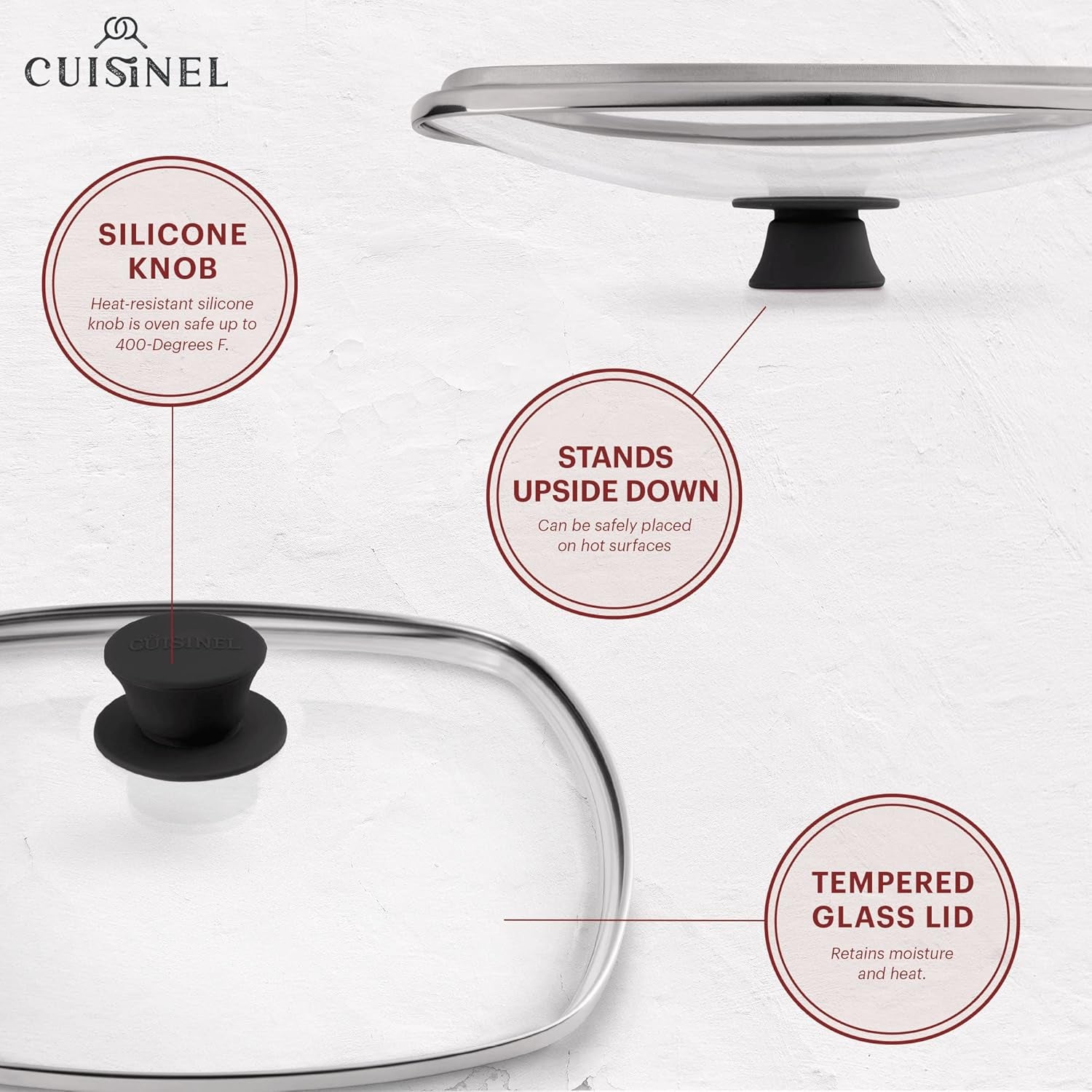 Cast Iron Square Grill Pan + Glass Lid + Pan Scraper + Handle Cover - 10.5" Pre-Seasoned Ridged Skillet - Grill, Stovetop, Fire, Indoor/Outdoor Use - for Grilling, Frying, Sauteing